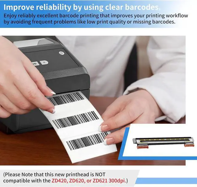 Alt view image 4 of 7 - Ennovor P1080383-226 Printhead Replacement [New Version 2025] for Zebra ZD420 ZD620 Print Head Thermal Desktop Printer Printhead Kit 203dpi P1080383-415 (Not for 300dpi)