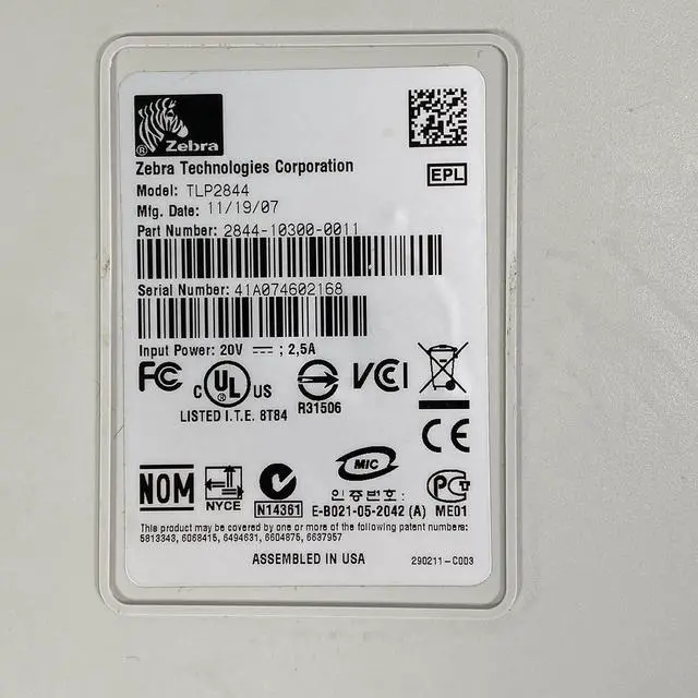 Alt view image 4 of 7 - Ze bra TLP 2844 Thermal Transfer Label Printer 2844-10300-0011 USB, Bundle with AC Adapter