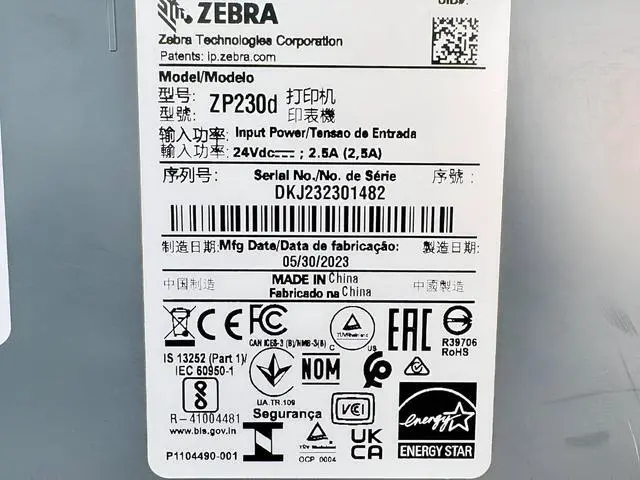 Alt view image 7 of 7 - Ze bra ZP230d (ZP450 Replacement) Direct Thermal Bar code Label Printer Dispenser USB, Bundle with Power Supply