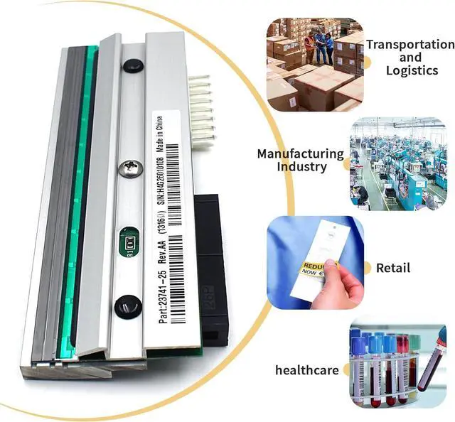 Alt view image 3 of 7 - P1004232 Printhead for Ze bra ZE500-4 / 110Xi4 / 105SL Plus Thermal Printer OEM Replacement 300dpi