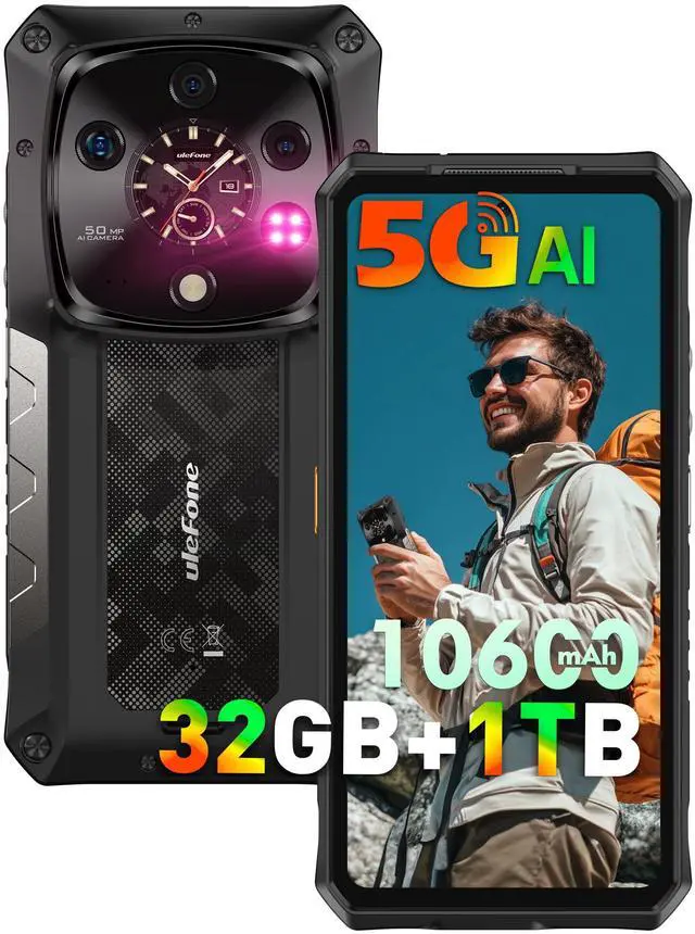 Main image of Ulefone Armor 28 Ultra 5G AI Rugged Phone, 32GB+1TB/2TB Expansion, MTK Dimensity 9300+ 12-Core, 6.67" AMLOD Dual Screen, 64MP+50MP+50MP Real Camera, 10600mAh/120W, IP68/IP69K, 8K Video, Widevine L1