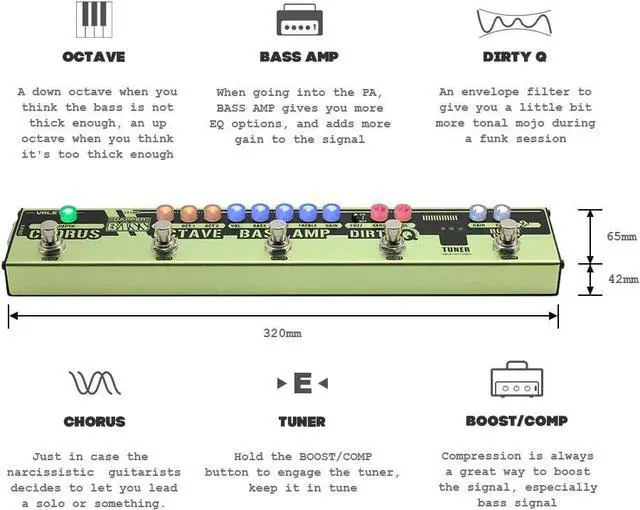 Alt view image 2 of 7 - VALETON Dapper Bass DI Preamp Stage Session Gigging Gear Multi-Effects Pedal