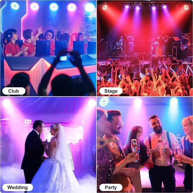 Alt view image 7 of 7 - 180 W Stage Par Lights, RGBW 4-in-1 LED Par Can Light with DMX512 Sound Activated Controlled Aluminum Uplights, Stage Lights for Parties Wedding Festival Events Church