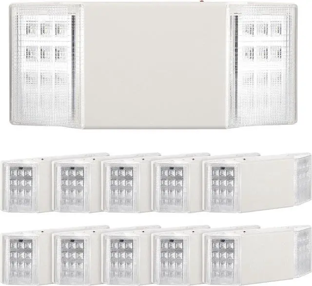 Main image of 12 Pack LED Emergency Lights for Business with Battery Backup, Commercial LED Emergency Square Lighting Wall Mount, AC 120/277V, Hard Wired, Fire Resistant, Ul Certified