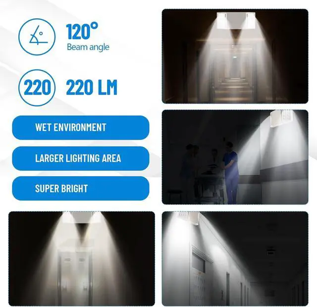 Alt view image 6 of 6 - 12 Pack LED Emergency Lights for Business with Battery Backup, Commercial LED Emergency Square Lighting Wall Mount, AC 120/277V, Hard Wired, Fire Resistant, Ul Certified