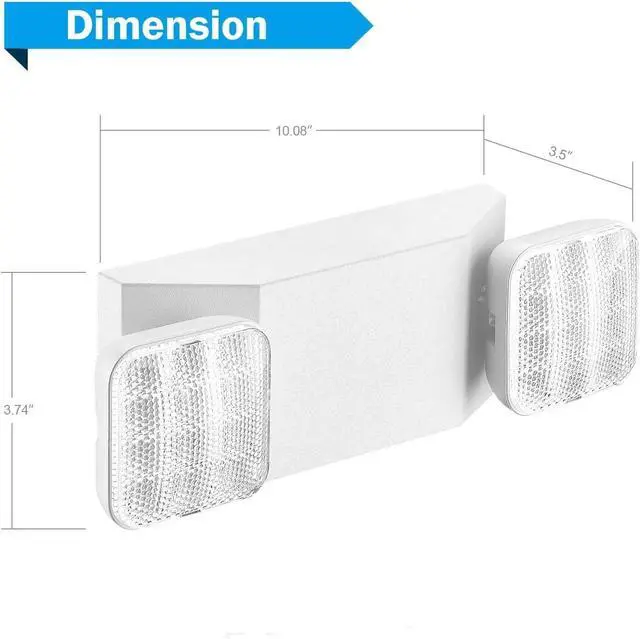 Alt view image 2 of 3 - 2 Packs LED Emergency Lights for Business, with Battery Backup, Two Head Adjustable LED Emergency Square Lighting for Home, UL 924 Certified-Emergency Lighting Fixture.