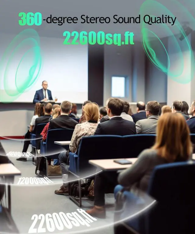 Alt view image 2 of 7 - 40W Portable Voice Amplifier with Wireless Microphone Headset,Rechargeable Bluetooth Megaphone for Teachers, Instructors, Public Speaking | Classroom, Outdoor, Meetings (Model S95)