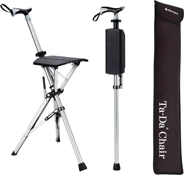 Main image of Ta-Da Chair, Portable Trekking Hiking Pole, Folding Walking Stick with Seat, Walking Cane with Chair, Foldable Chair, Lightweight Aluminum, Easy Carry and Storage, Anti-Slip