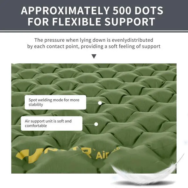 Alt view image 7 of 7 - Insulated Inflatable Sleeping Pad 27oz, 4.6R Ultralight Backpacking Sleeping Pad XL, NKTR AIR Lightweight Sleeping Mat for Camping, Hiking