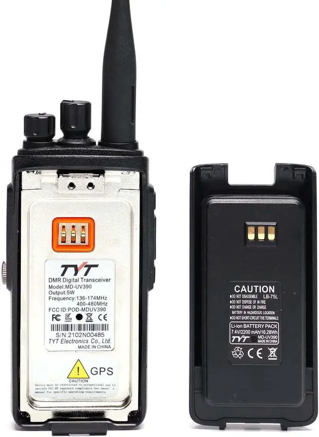 Alt view image 3 of 7 - TYT MD-UV390 Dual Band VHF UHF DMR Radio GPS Waterproof Dustproof IP67 Walkie Talkie w/Cable