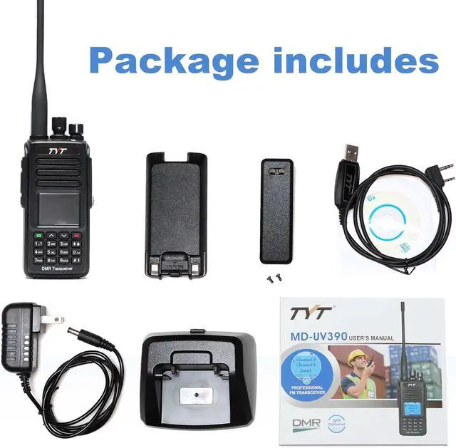 Alt view image 4 of 7 - TYT MD-UV390 Dual Band VHF UHF DMR Radio GPS Waterproof Dustproof IP67 Walkie Talkie w/Cable