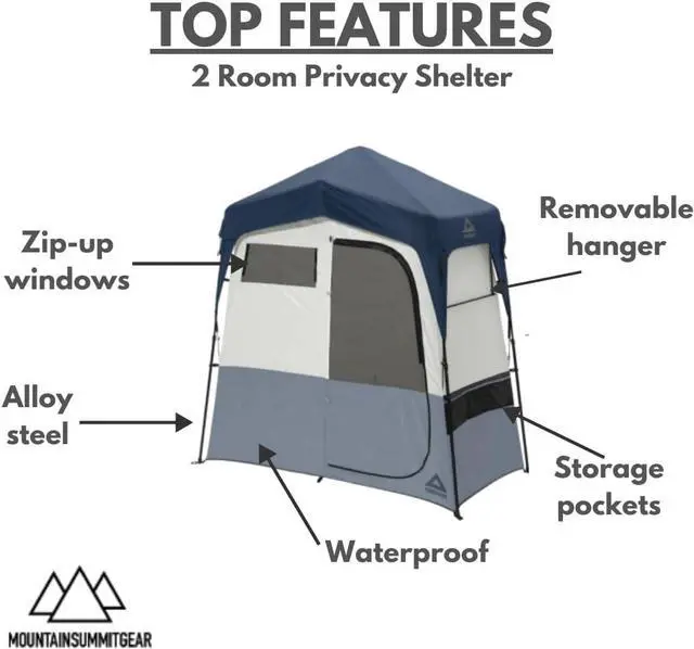 Alt view image 2 of 7 - Caddis Rapid Privacy Shelter 1/2-Rooms, Camping Shower & Portable Toilet Tent, Privacy Tents for Camping, Pop Up Tent for Showering, Changing or Lavatories, Portable Shower, (by Caddis Sports Inc.)