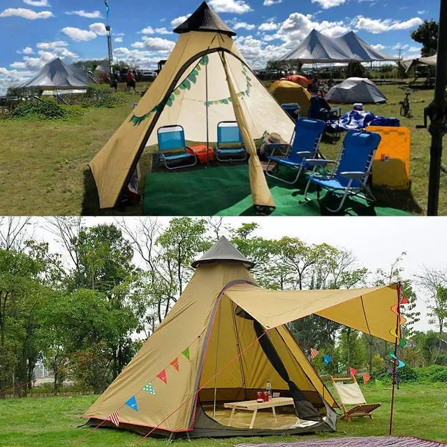 Alt view image 2 of 7 - 12'x10'x8'Dome Camping Tent 5-6 Person 4 Season Double Layers Waterproof Anti-UV Windproof Tents Family Outdoor Camping Tent | Double Layers