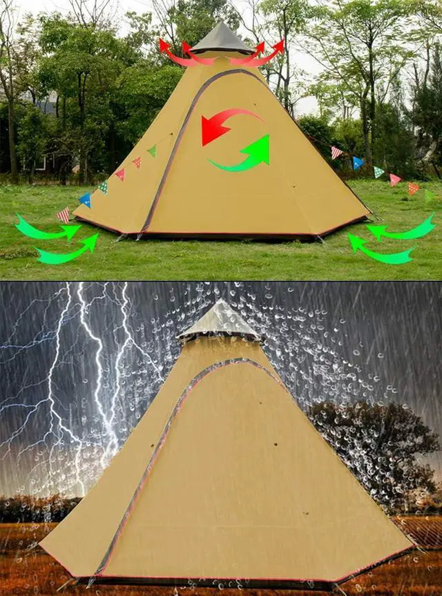 Alt view image 4 of 7 - 12'x10'x8'Dome Camping Tent 5-6 Person 4 Season Double Layers Waterproof Anti-UV Windproof Tents Family Outdoor Camping Tent | Double Layers
