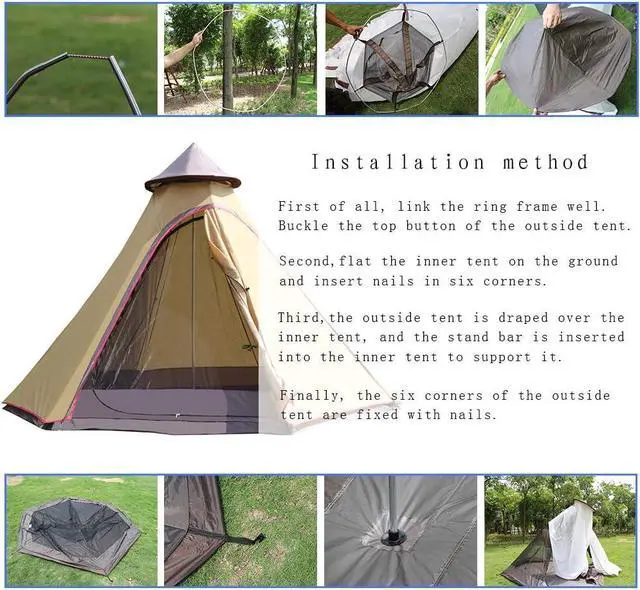 Alt view image 7 of 7 - 12'x10'x8'Dome Camping Tent 5-6 Person 4 Season Double Layers Waterproof Anti-UV Windproof Tents Family Outdoor Camping Tent | Double Layers