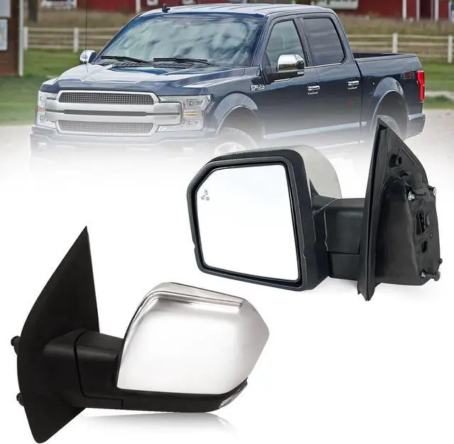 Main image of Left Driver side Mirror with Power Glass,Heated, Puddle Lights, Blind Spot Detection, Turn Signal,Mirror Memory and Power Folding Fits 2015-2018 Ford F15015 Pins) Replace FO1320528
