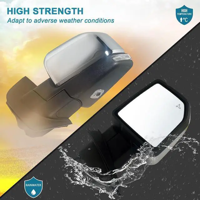 Alt view image 3 of 5 - Left Driver side Mirror with Power Glass,Heated, Puddle Lights, Blind Spot Detection, Turn Signal,Mirror Memory and Power Folding Fits 2015-2018 Ford F15015 Pins) Replace FO1320528