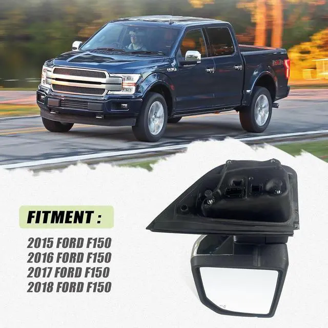 Alt view image 5 of 5 - Left Driver side Mirror with Power Glass,Heated, Puddle Lights, Blind Spot Detection, Turn Signal,Mirror Memory and Power Folding Fits 2015-2018 Ford F15015 Pins) Replace FO1320528