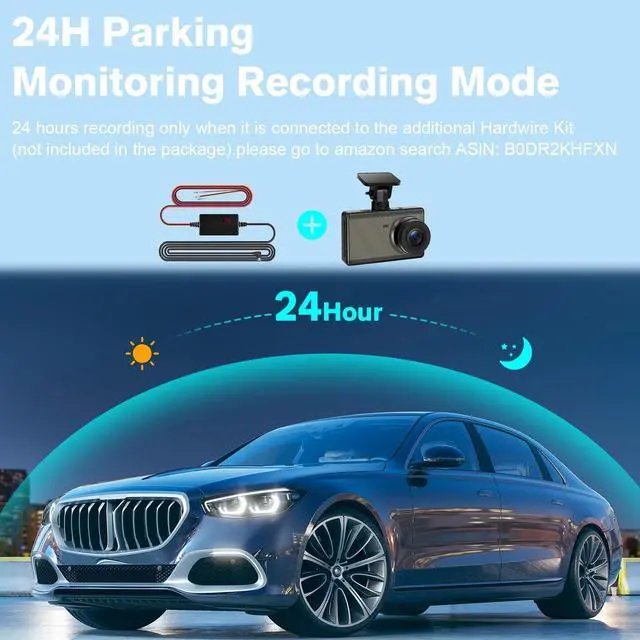 Alt view image 5 of 7 - Dash Cam Front and Rear - 4K+2K Ultra HD Dual Dash Camera with 3 IPS Screen, App Control, 64GB Card Included, Night Vision, Parking Mode, GPS, G-Sensor, 160° Wide Angle