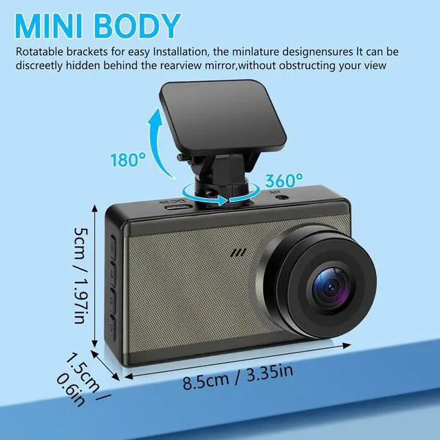 Alt view image 6 of 7 - Dash Cam Front and Rear - 4K+2K Ultra HD Dual Dash Camera with 3 IPS Screen, App Control, 64GB Card Included, Night Vision, Parking Mode, GPS, G-Sensor, 160° Wide Angle