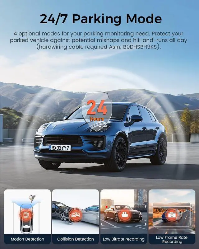 Alt view image 7 of 7 - COOLCRAZY 4K Dash Cam Front and Rear with Touch Screen & STARVIS Sensor,5.8Ghz Wi-Fi,GPS,64GB Card,Night Vision Dashcam,G-Sensor,Loop Recording,App Control,24H Parking Monitor Car Camera