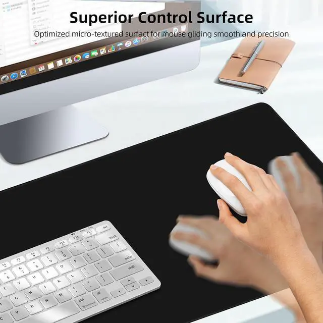 Alt view image 5 of 7 - Mouse Pad with Wireless Charging, Gaming Mouse Pad with Ultra-Smooth Surface, Large XXL Desk Mat, Non-Slip Mouse Mat, Waterproof Computer Keyboard Pad for Gaming, Desk, Office, PC, 800x300x4MM, Black