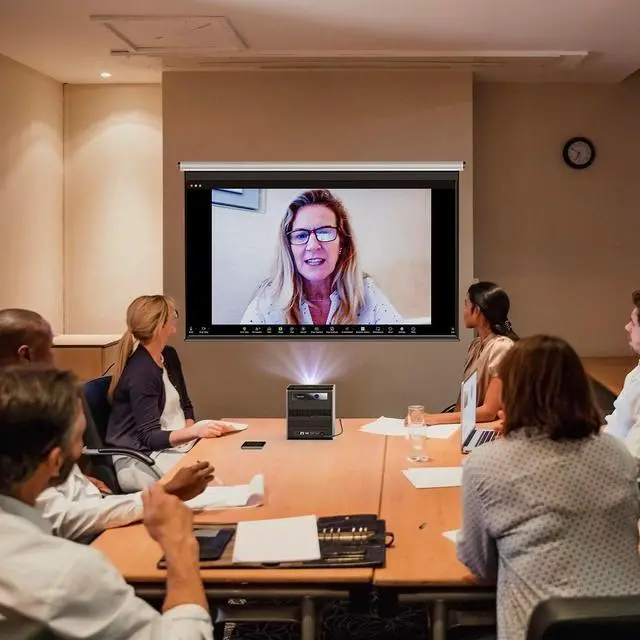 Alt view image 5 of 7 - StarryHub Video Conferencing System, 2200 ANSI Lumens Short Throw Projector + HD 1080P Conference Room Camera with Auto Framing + 6 AI-Driven Microphones + Conference Speakers