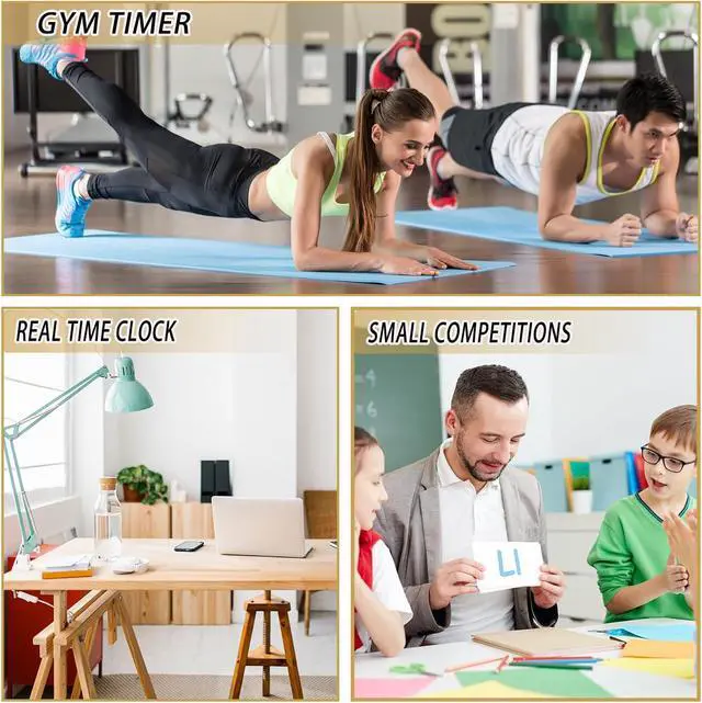 Alt view image 6 of 6 - Independent Button Type 1.5-inch Fitness Room Rest Timer, Suitable for Gym Exercise/School/Home Exercise/Boxing Gym/Indoor Rock Climbing (1.5 inch 6-Digit red)