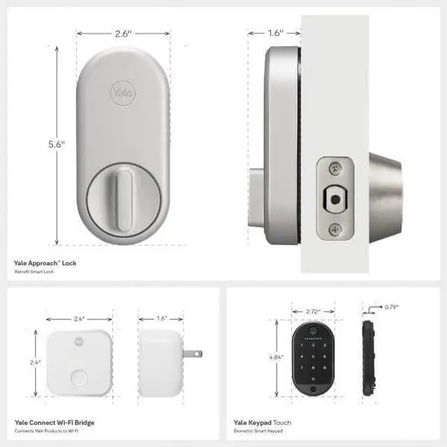 Alt view image 2 of 2 - Approach Lock Deadbolt, Silver Key-Free Smart Entry Door Lock with Wi-Fi Connected Touchscreen Keypad and Biometric Fingerprint Scanner for Code Entry and Remove Access, B-YRR110-F-WF1-N-BSP
