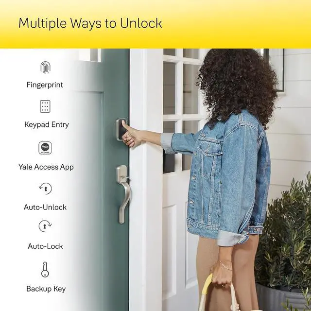 Alt view image 5 of 7 - Assure Lock 2 Touch Deadbolt, Oil Rubbed Bronze Entry Door Lock with Touch Digital Keypad Keypad and Fingerprint Scanner with Back-Up Key, (No Wi-Fi), YRD410-F-BLE-0BP