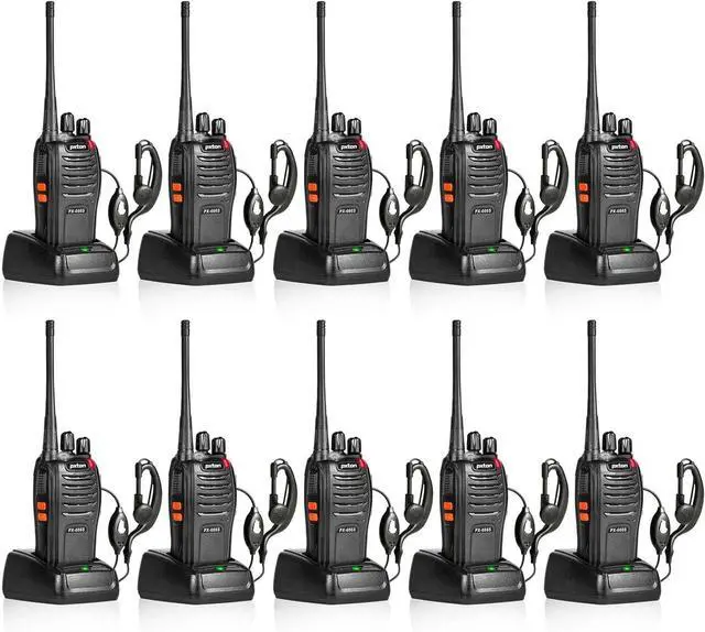 Main image of 666S 10 Pack walkie talkies for Adults Long Range Rechargeable with Headphones and Li-ion Battery,Two Way Radio has VOX/Noise Reduction/TOT/Flashlight/Monitoring/Scan Function10 Pack