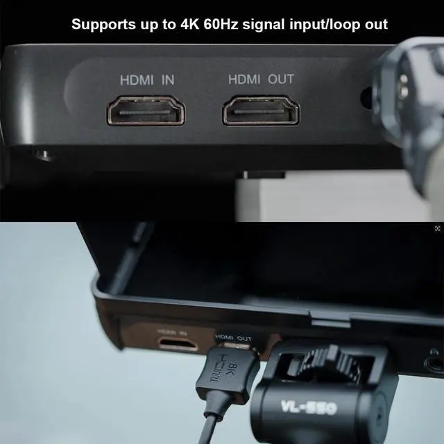Alt view image 4 of 7 - DC-A1 7 Inch Camera Field Monitor,Ultra High Bright 2800 nit 1920x1080 Touch Screen Director Monitor with 4K HDMI Input/Output Sunshade Hood
