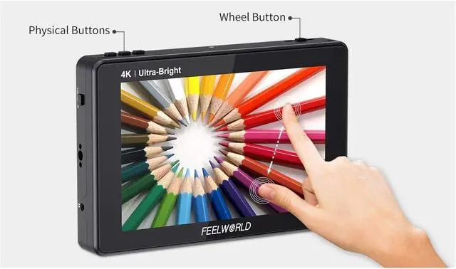 Alt view image 6 of 7 - LUT7S PRO 7 Inch 2200nit 3D LUT Touch Screen DSLR Camera Field Monitor with F970 External Kit Install for Power The Wireless Transmission Waveform Vectorscope 4K HDMI SDI Input DC Output