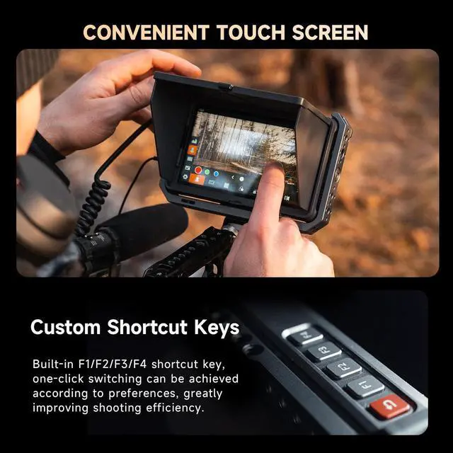 Alt view image 4 of 7 - DC-X3 2000 Nits SDI Camera Field Monitor, 4K HDMI 6 inch Touchscreen On Camera Monitor, 3D Lut 1920X1080 HD Focus Peaking Assist Full Waveform Video Field Monitor with Battery Sunshade Hood