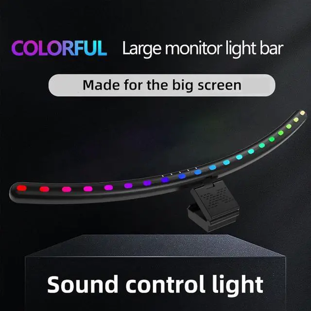 Alt view image 3 of 7 - RGB Monitor Light Bar,Curved with RGB Backlight,Computer Screen Lamp for Eye Caring, Light Source with Touch Control Timed Computer Light Bar,Gaming Accessories for Home