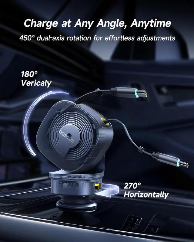 Alt view image 5 of 7 - 240W Retractable Car Charger USB C Fast Charging, VR2 Max 4 in 1 Fast Car Charger with Dual Retractable USB C Cable for iPhone 17 16 15 Pro Max, Samsung Galaxy S25 Ultra, Android, iPad, MacBook