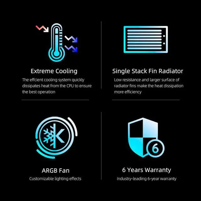 Alt view image 7 of 7 - Aqua Freeze AIO Cooler 360mm Radiator Liquid CPU Cooler RGB All-in-One Water Cooling System, 3x120mm ARGB Fans, AM5/AM4 LGA1800/1700/115X Sockets Compatible (360mm, Black)