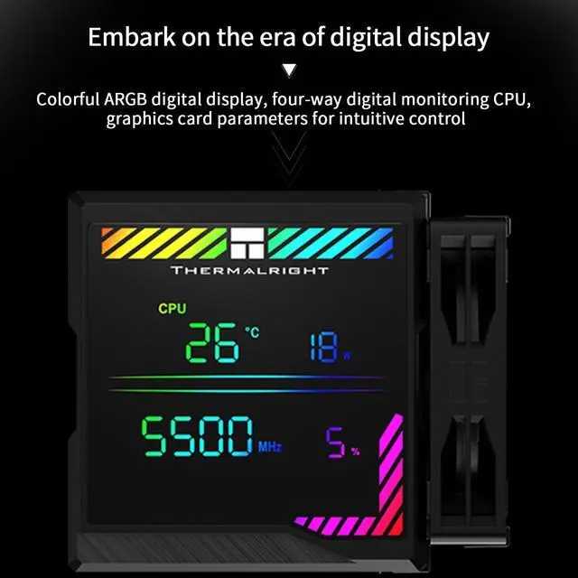 Alt view image 5 of 6 - Peerless Assassin 140 Digital Black CPU Cooler, Double PWM Fans with 1850RPM Speed, Support  lga1700/1851/115X/2011/1200,:AM4/AM5, Computer CPU Cooling,Digital Screen Top Cover