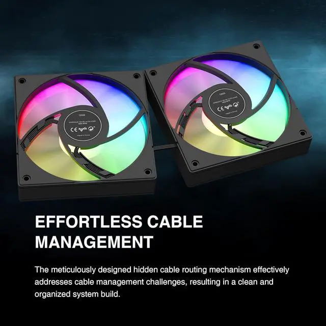 Alt view image 6 of 7 - CHIONE E4 240mm AIO CPU Water Cooler, Real-time Digital Display Patented PWM Pump, Hidden Cable Design, ARGB PWM Fan w/MB Sync, LGA 1700/1200, AM5/AM4, Black
