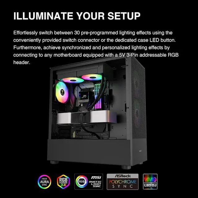 Alt view image 7 of 7 - CHIONE E4 240mm AIO CPU Water Cooler, Real-time Digital Display Patented PWM Pump, Hidden Cable Design, ARGB PWM Fan w/MB Sync, LGA 1700/1200, AM5/AM4, Black