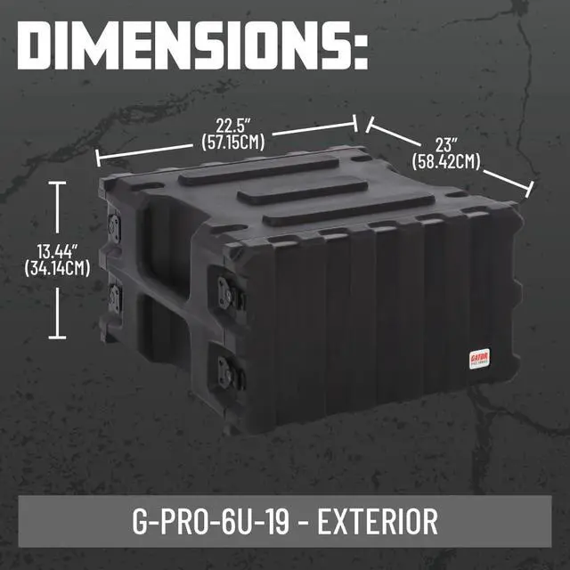 Alt view image 7 of 7 - Cases Pro Series 6U Rack Case with Standard 19" Depth, Roto Molded Made in USA (G-PRO-6U-19)