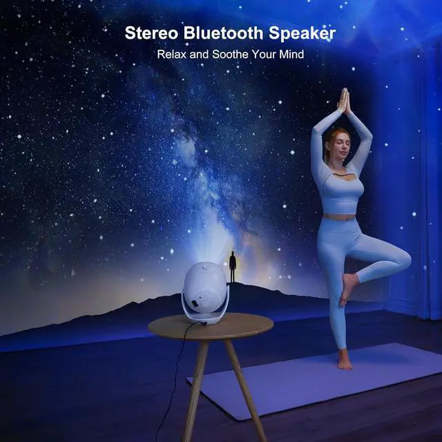 Alt view image 6 of 7 - Galaxy Projector Pro, 4K Glasses-Free 3D Holographic Projector with 90+ Dynamic Themes, Star Light with Stereo Bluetooth Speaker, Remote Nebula Night Light for Room Halloween Christmas Decor