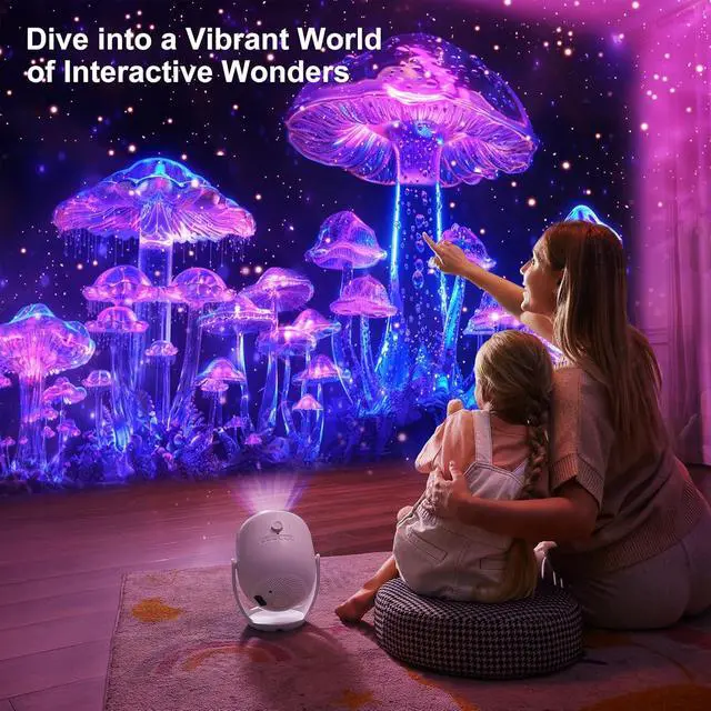 Alt view image 7 of 7 - Galaxy Projector Pro, 4K Glasses-Free 3D Holographic Projector with 90+ Dynamic Themes, Star Light with Stereo Bluetooth Speaker, Remote Nebula Night Light for Room Halloween Christmas Decor