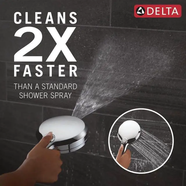 Alt view image 2 of 6 - Delta 6-Setting In2ition 2-in-1 Dual Shower Head with Handheld High Pressure ProClean Spray, Chrome Detachable Shower Head with Hose, 1.75 GPM Flow Rate, Chrome 75655