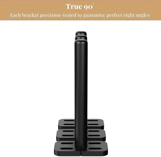 Alt view image 6 of 7 - 8pcs Wall Shelf Brackets Heavy Duty Floating Shelf Bracket Hidden,Invisible Black Shelving Brackets Decorative Floating Shelf Hardware Heavy Duty,Metal Shelf Support Bracket(6"-8pcs)