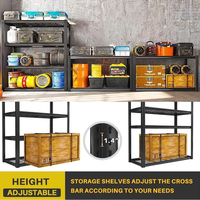 Alt view image 6 of 7 - REIBII 40" W Storage Shelves with Wire Mesh Panels for Garage Organization