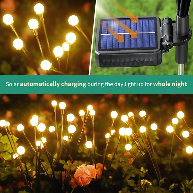 Alt view image 3 of 6 - vignuto Solar Lights Outdoor Waterproof 4 Pack of 32 LEDs Garden Patio Firefly Decoration Unique Gifts Women Grandparents