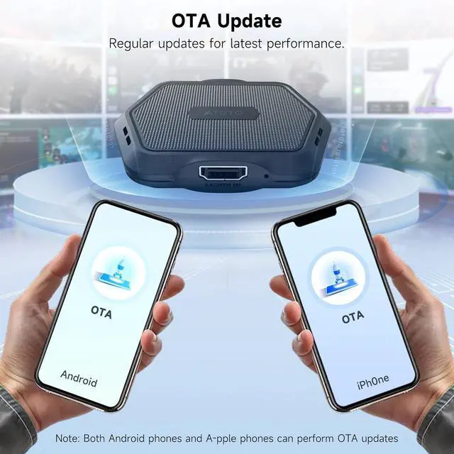 Alt view image 5 of 7 - AD1 Wireless Carplay Box Adapter with HDMI Input 2 in 1 Dongle for Wired CarPlay Cars Plug & Play Multimedia Hub for TV Box/Game Console/DVD/Blu-ray Bluetooth 5.2 OTA Updates Black