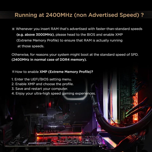 Alt view image 7 of 7 - Game TURBO 32GB (2x16GB) DDR4 3200MHz RGB Desktop Memory Kit PC4-25600 CL16-18-18-40, XMP 2.0, 1.35V UDIMM 288-Pin Non-ECC (Black)