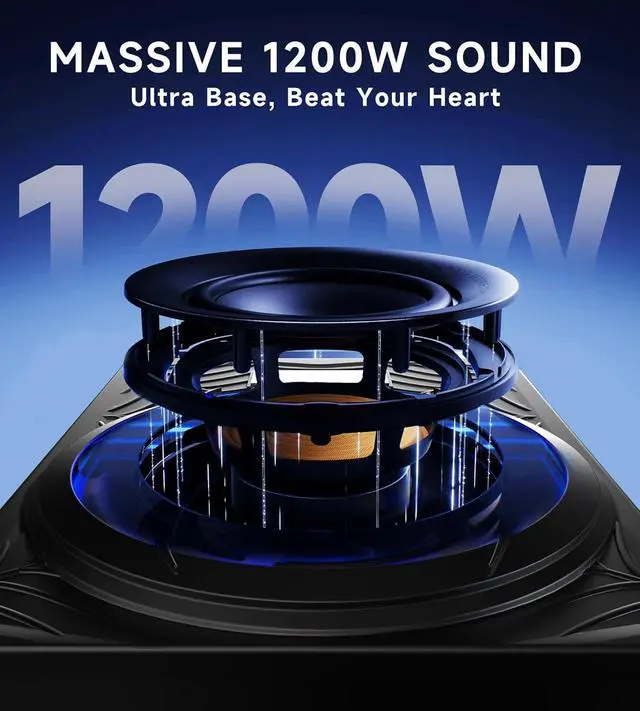 Alt view image 3 of 7 - 1200W RGB Subwoofer, Slim Underseat Car Subwoofer and Amp Package with RGB Beat-Synced Light, Individual Control for Low Pass/Gain/Boost (A, B)